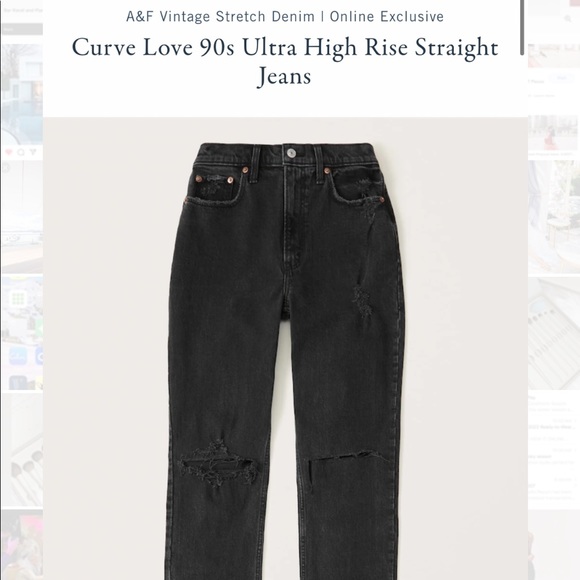 Brand new Abercrombie 90 ultra high rise vintage style jeans - Picture 2 of 7